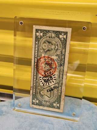 Biljet 1 Dollar, Pop Art, Stift, 1989